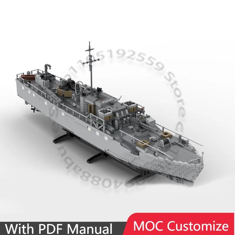 

7748PCS MOC Customize British Torpedo Boat MTB-Fairmile D Motor Torpedo Boat Model Building Block Assembly DIY Toy Birthday Gift