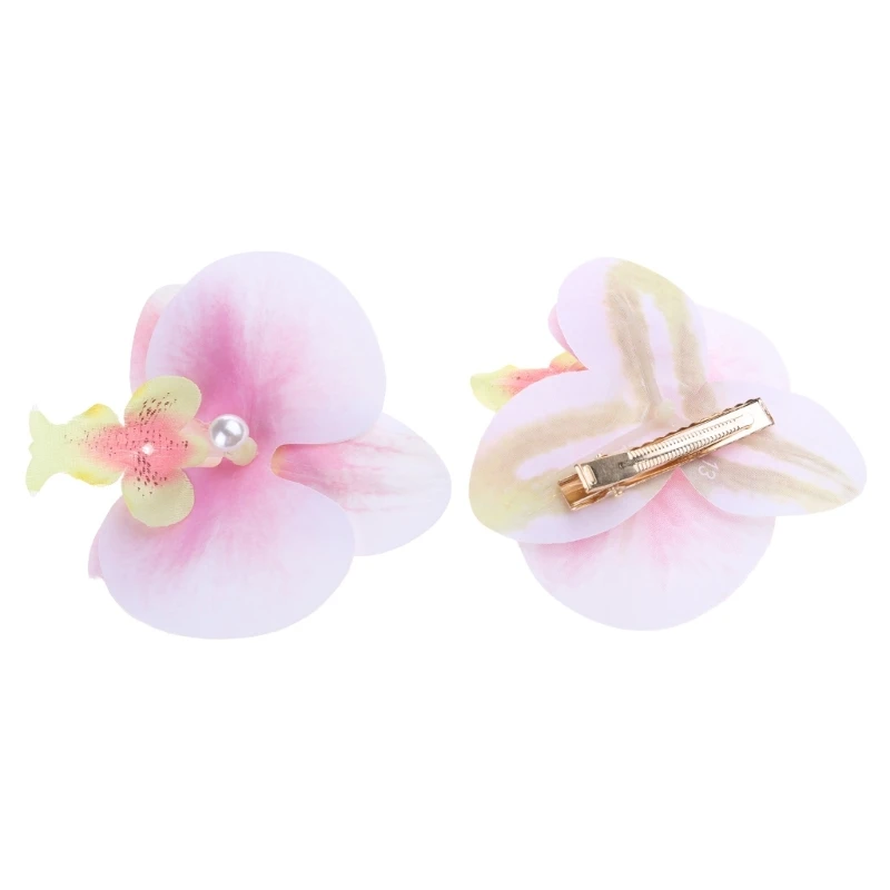 Set of 2 Styling Floral Grips Delicate French Hairpins Orchids Flower Hair Clip Dropsale