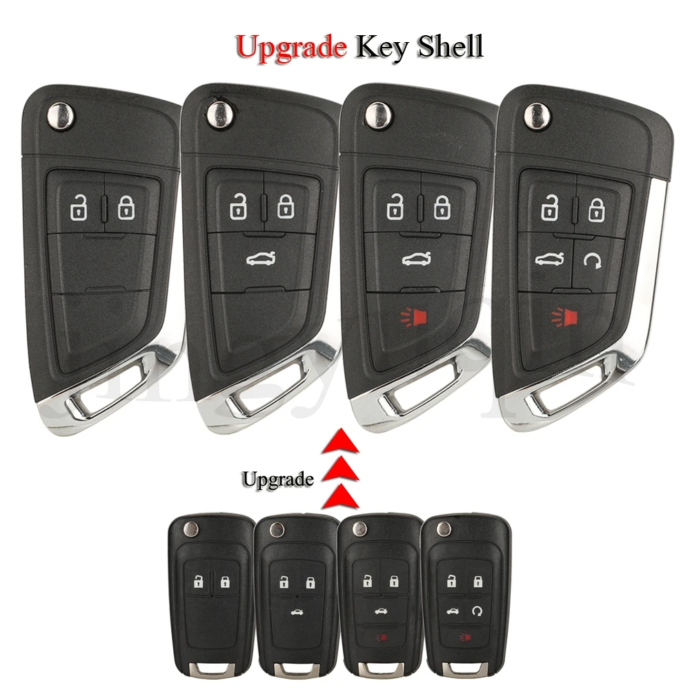 

jingyuqin 10PCS/Lot Upgrade Remote Car Key Shell For Chevrolet Cruze Epica Camaro Impala Malibu Orlando Aveo Trax Equinox Cover