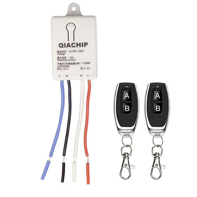 

A99E-433Mhz Wireless Remote Control Switch LED Light Controller AC90-250V+2PCS 433Mhz Remote Control For Electric Doors