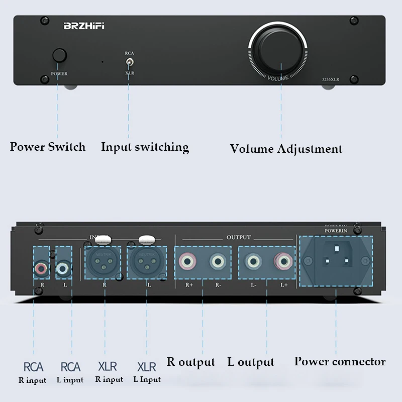 Imagem -06 - Amplificador de Potência Digital 300w x Alta Potência Baixa Distorção Estéreo Xlr Totalmente Equilibrado Hifi Amplificador de Áudio Tokban-tpa3255