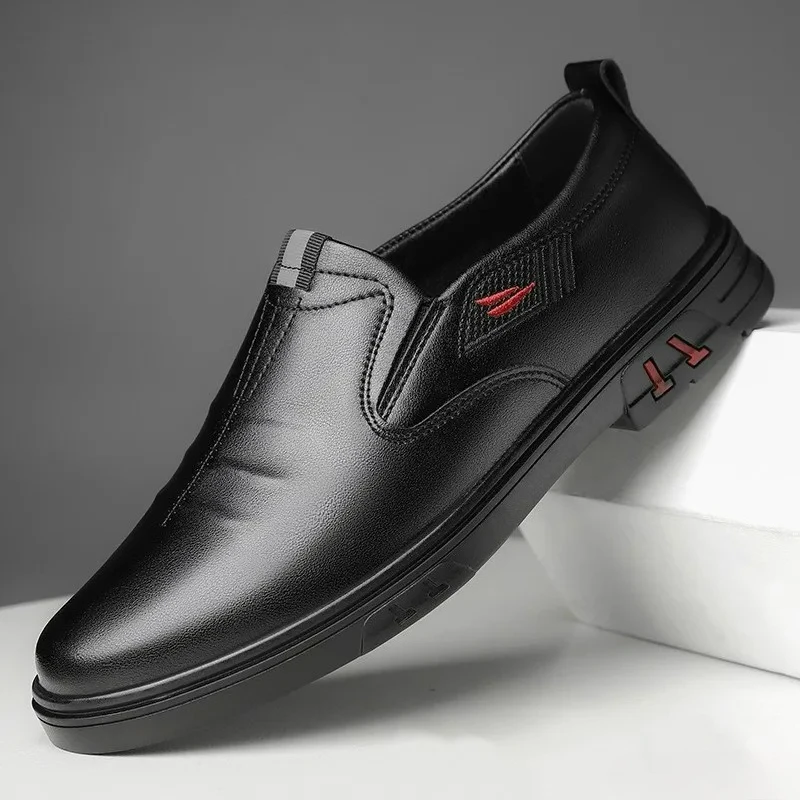Männer Kuh Leder Schuhe Aus Echtem Leder Handgemachte Business schuhe Runde Kappe Casual Faulenzer Bequeme Mann schuhe Zapatos Homme – Detail 6