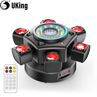 U'King 100W 6-Arm RGBW Beam Moving Head Light With Remote Control Rotating Strobe Stage Light DJ Light For Wedding Party Bar KTV