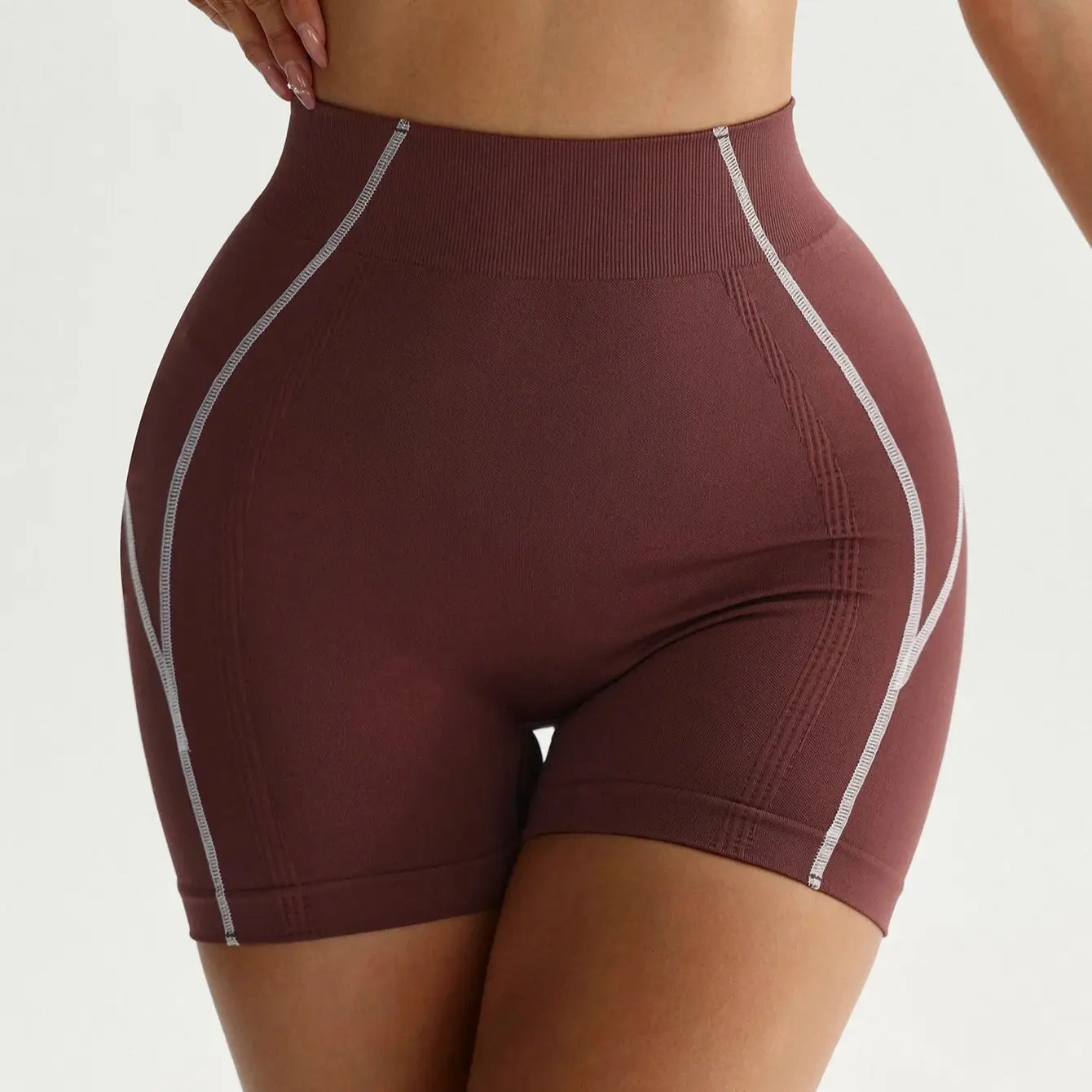 

Летние спортивные шорты с высокой талией, модные сексуальные брюки для бега и фитнеса, однотонные леггинсы для йоги, для фитнеса, бега и тренировок