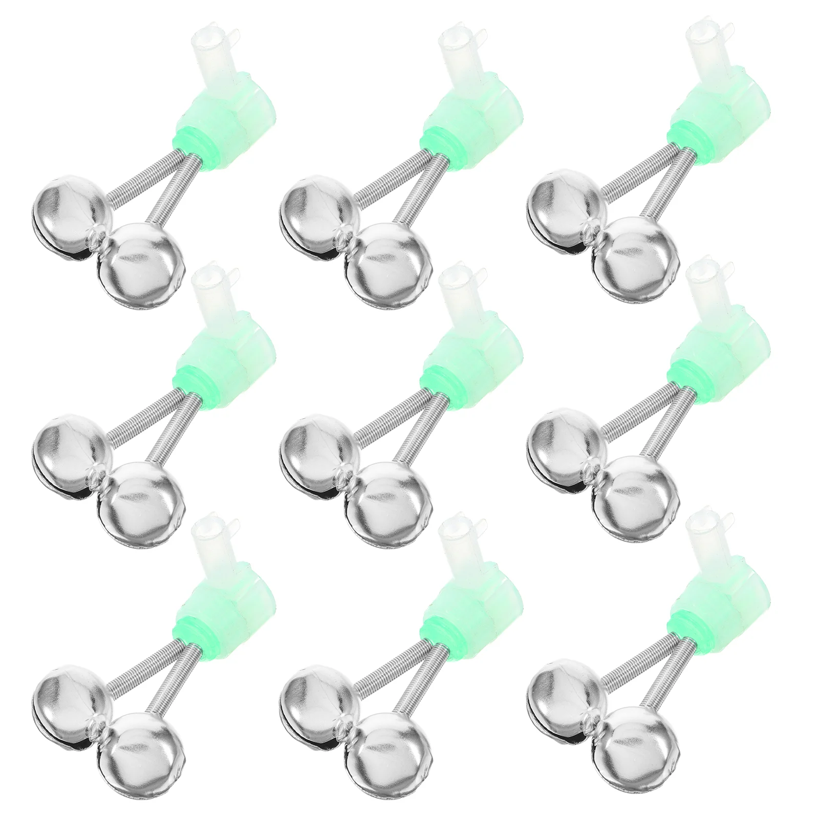 10 Pcs Fishing Rod Alarm Bells Clip Style Dual Bells Rod Clamp Tip Clip Twin Alert Bells fishing bell