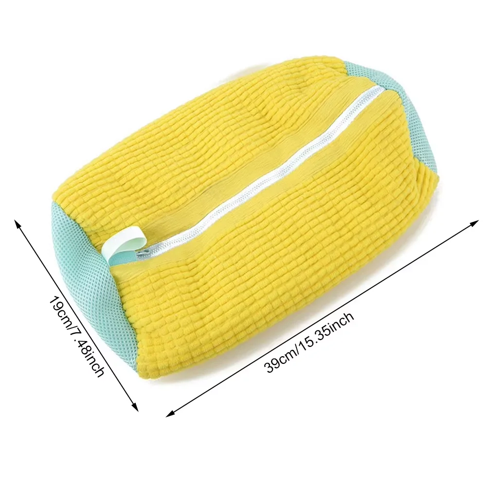 Fluffy Fiber 360 °   Torba do prania butów z zamkiem błyskawicznym - wielokrotnego użytku, trwała, nadaje się do prania w pralce (1 szt.) (Yellow) — Zdjęcie 2 z 2