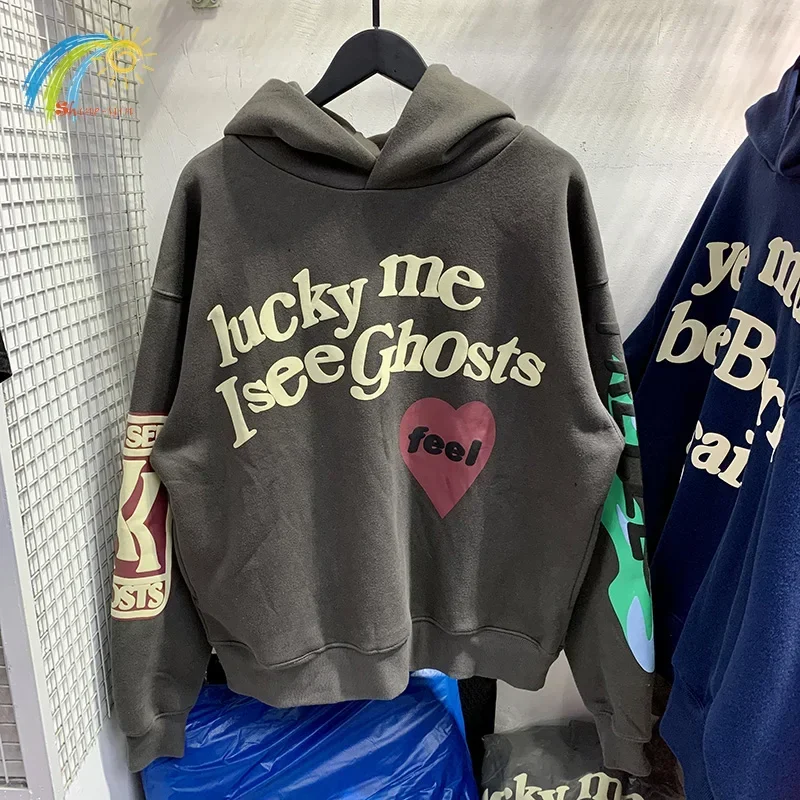 

25FW Classic Fleece Foam Logo Kanye West CPFM Kids See Ghosts Hoodie Men Women Best Quality Cotton Oversized Pullovers Hooded