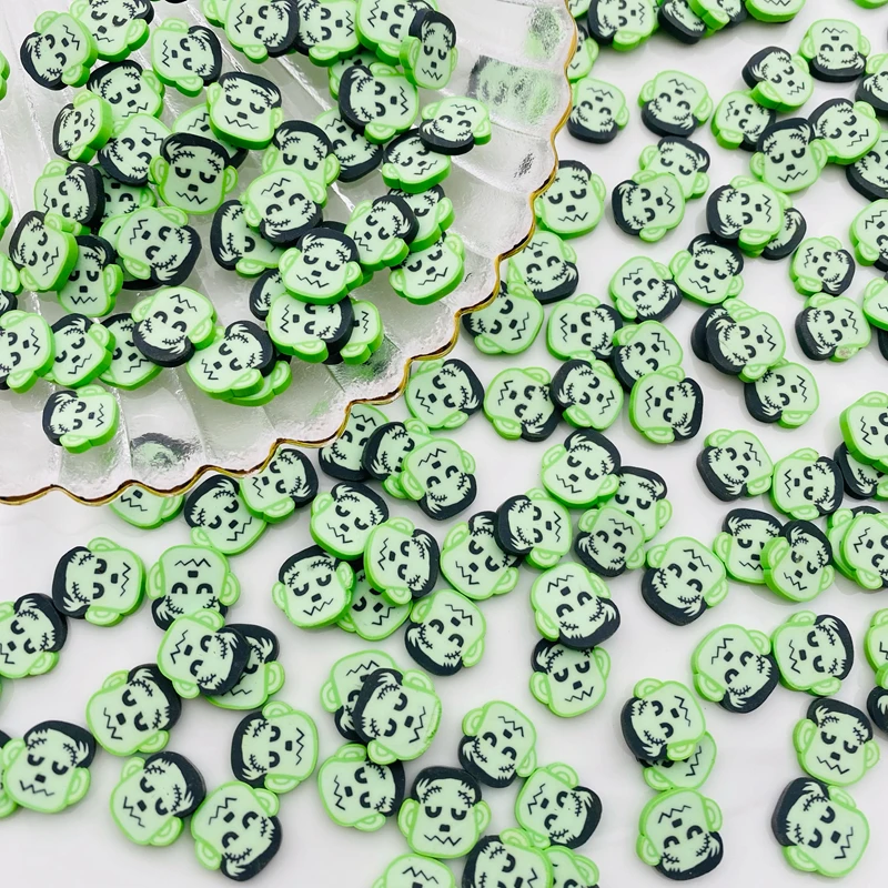 50g/Lot Hot Selling New Halloween Polymer Clay Sprinkle, Pumpkin Skull Slice for Crafts Making, Phone Deco, DIY Scrapbooking