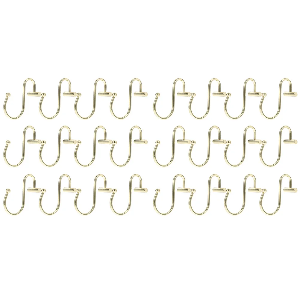 

24Pcs Shower Curtain Hooks Metal Bathroom Rustproof Decorative Hooks for Hanging Shower Curtains Curtain Hanger