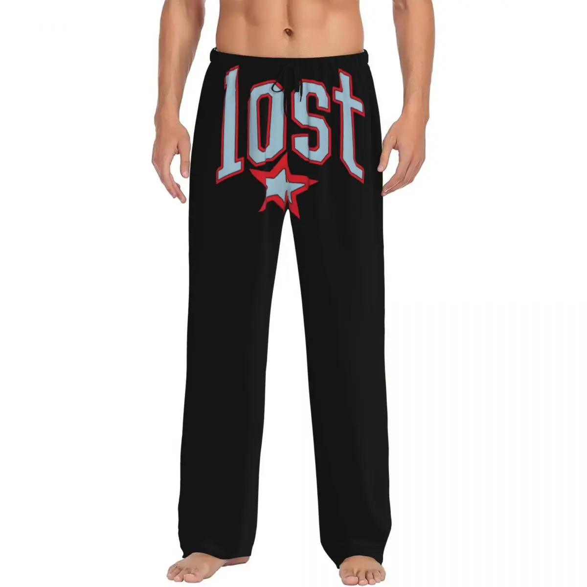 

Custom Rapper Mgk Lost Americana Pajama Pants Sleepwear for Men Elastic Waistband Sleep Lounge Bottoms with Pockets
