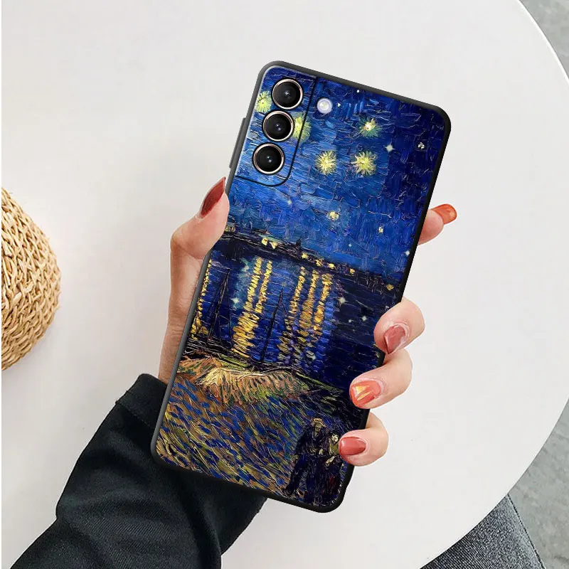 Van Gogh Starry sky art  phone Case for Samsung Galaxy S23 S24 Ultra S7 S9 S10e S8 5G S20 FE S10 S21 S21 Plus Silicone Cover