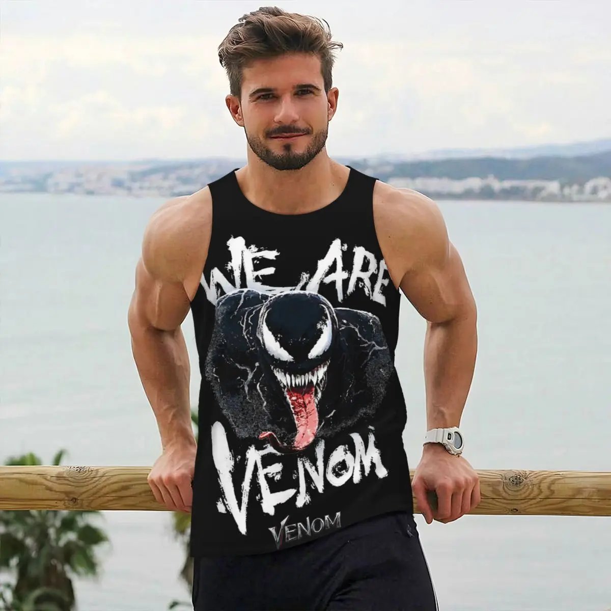 

Savage Venom 3D Printed Men Gym Clothing Fitness Sleeveless Shirt Polyester Bodybuilding Tank Tops Sports Vest