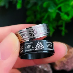 Nordic Odin Viking Trinity Ring Stainless Steel Fashion Vintage Vikings Ring Men Women Simple Amulet Jewelry Gift Wholesale