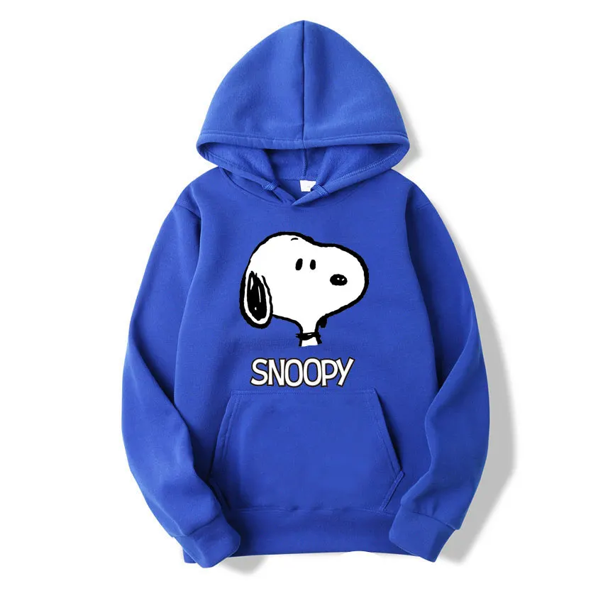 2024 New Snoopy Women Hoodie Tops Spring Autumn Casual Men Pullover Cartoon Anime Couple Oversized Sweatshirt Clothes