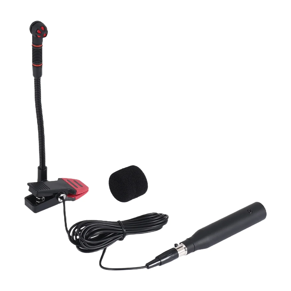 ABQR  IM500 Clip-on Instrumental Condenser Microphone Gooseneck Mic for Orchestra Saxophone Trumpet Saxe