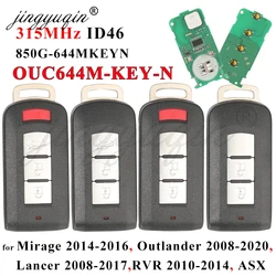 jingyuqin OUC644M-KEY-N Car Key For Mitsubishi Lancer Outlander Mirage RVR ASX 315Mhz ID46 PCF7952 Keyless Remote Proximity Card