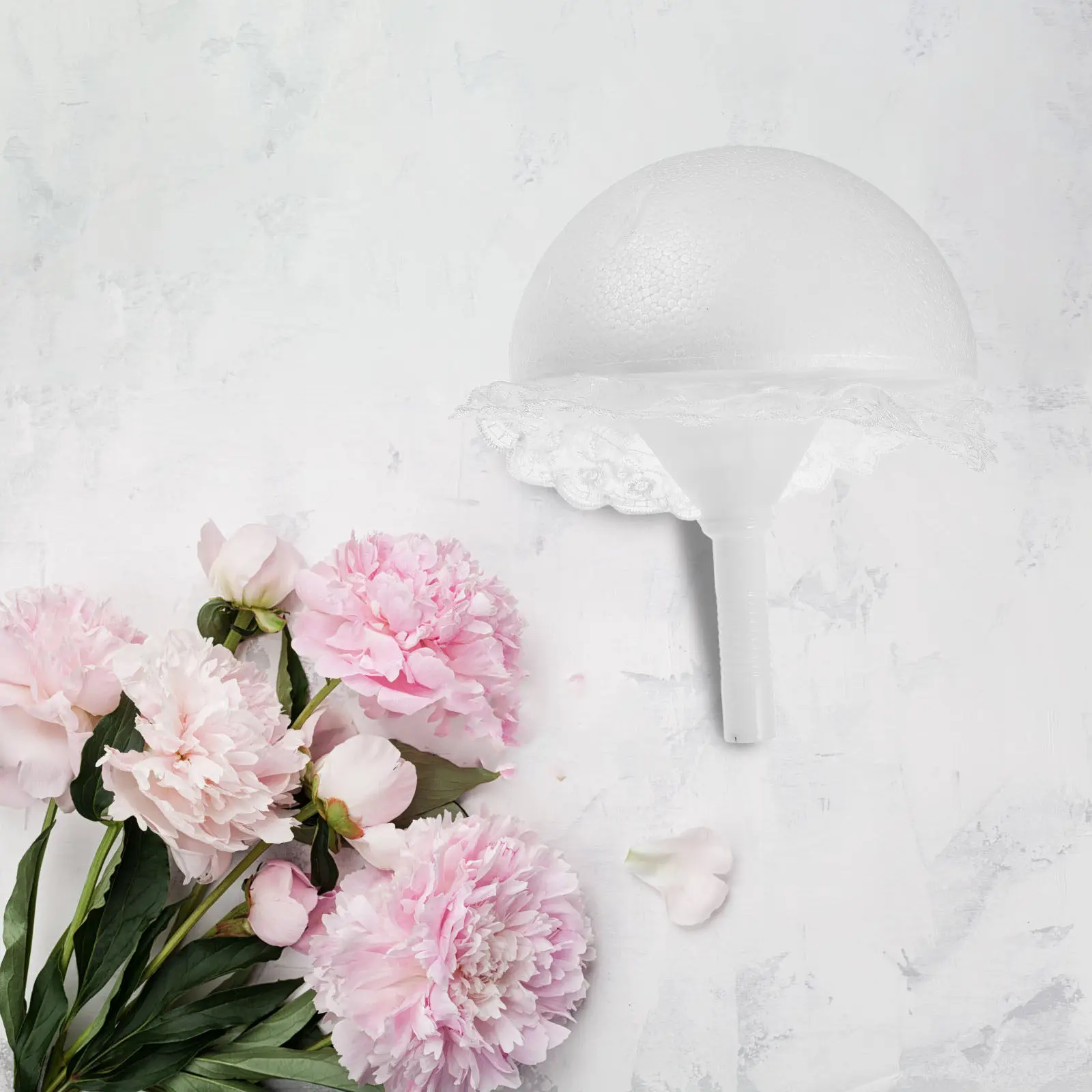 Flower Bouquet Holder Lace Foam Base Secure Support for Wedding Bridal DIY Floral Arrangement Kit Fresh Artificial Flower Holder