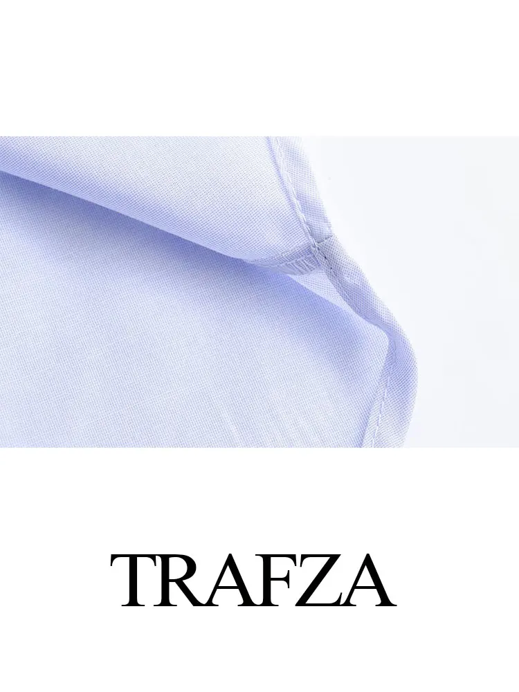 TRAFZA 2024 Spring Women Fashion Blouses New Lapel Long Sleeves Loose Top Woman Button Wild Commute Office Lady Female Shirt