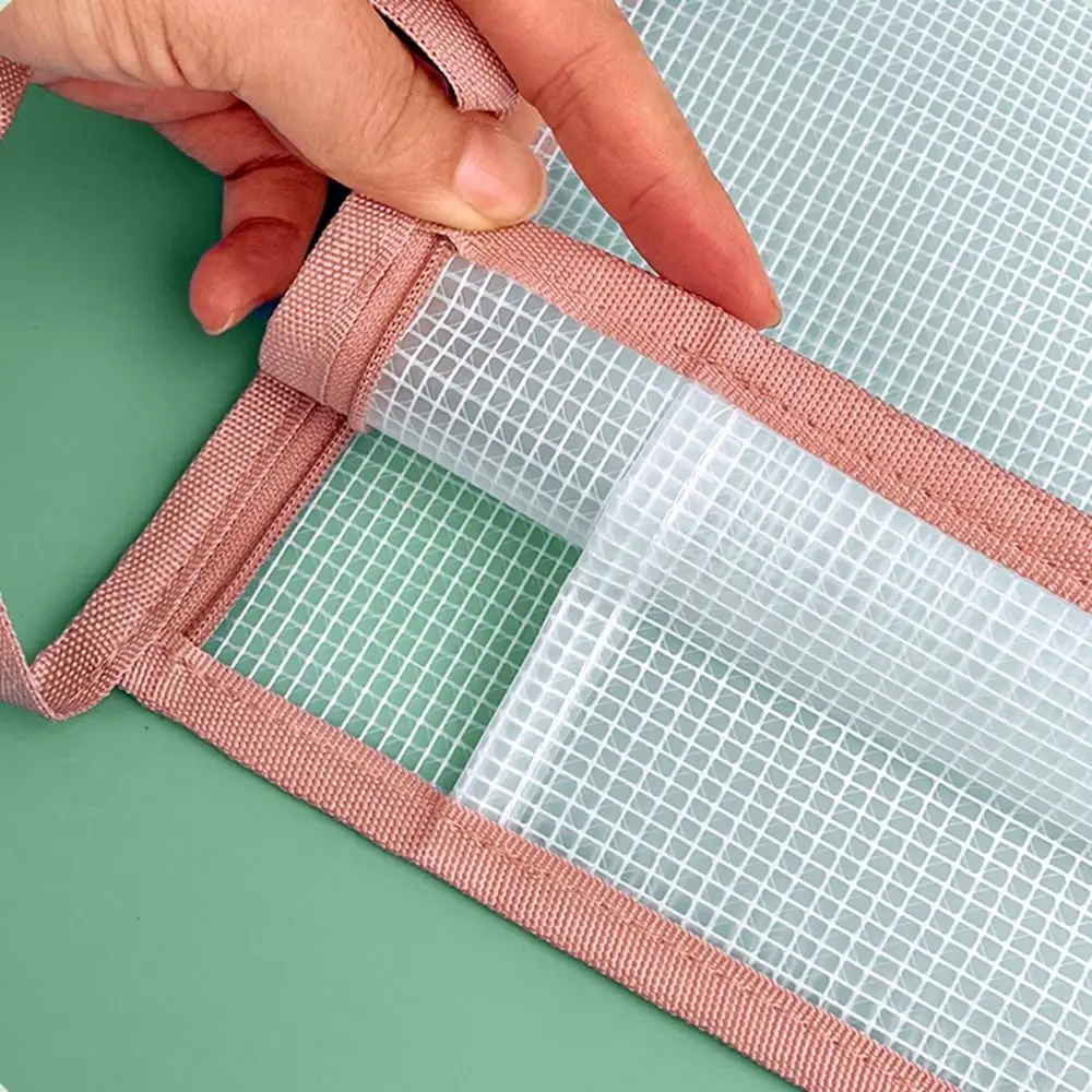Borsa a marsupio con cerniera in rete EVA Borsa per documenti trasparente di grande capacità a doppio strato Borsa per archiviazione dati trasparente A4