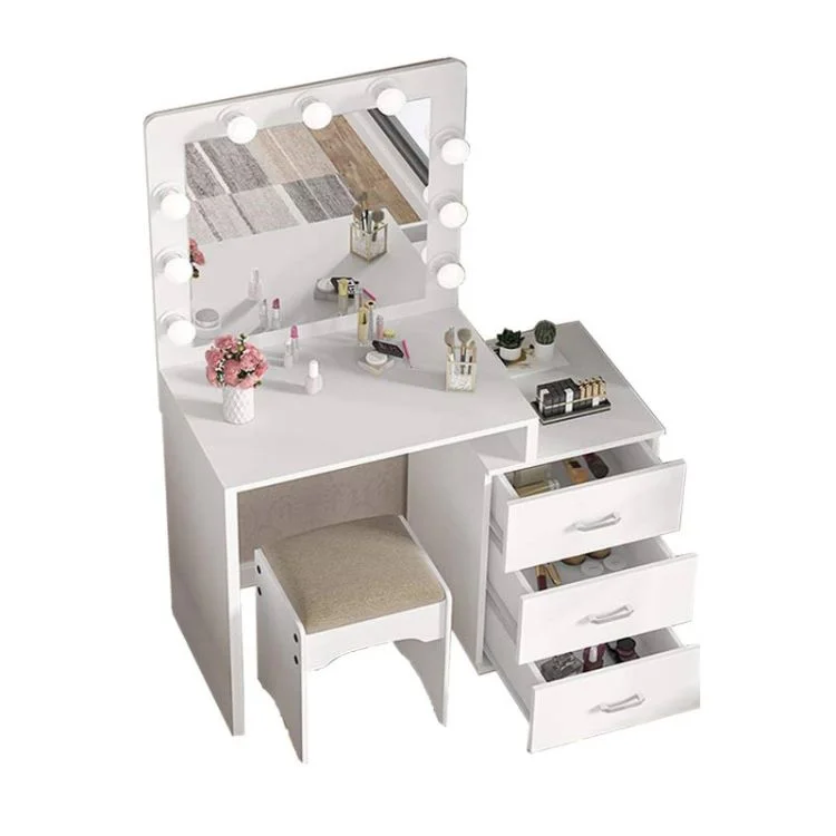 girls makeup  wooden corner vanity modern dressing table with mirror