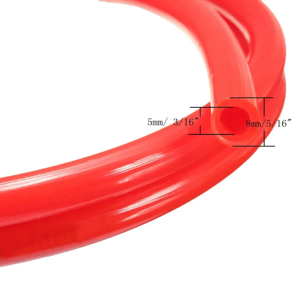 1M Red Motorcycle Dirt Bike Fuel Gas Oil Delivery Tube Hose Line Petrol Pipe 5mm I/D 8mm O/D Motorcycle Oil Supply Pipe