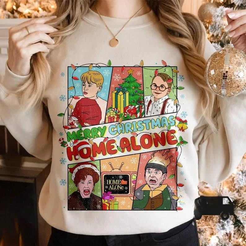 Plan De Batalla De Home Alone Para Christmas Hoodie, The 1990's Navidad Divertida Sweatshirt, Man Woman Gift Merry Christmas