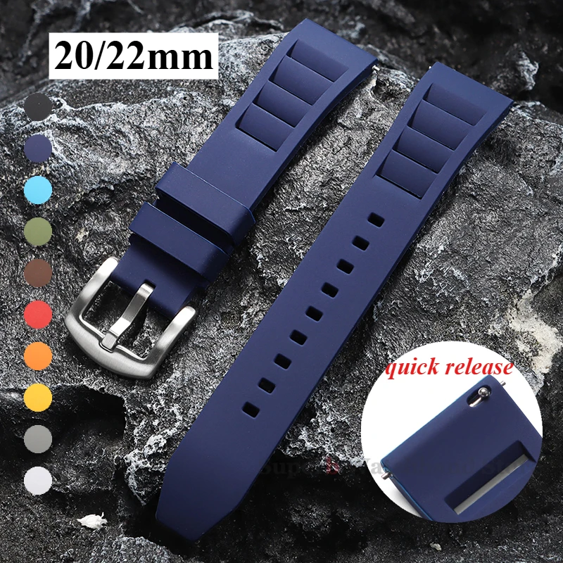 

Rubber Watchband 20mm 22mm Quick Release Universal Sport Diving Bracelet for Seiko Breathable Strap Men Women Wristband