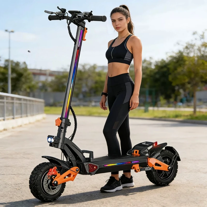 

60V 2400W single and double drive lithium battery folding two-wheel scooter unisex transportation tool