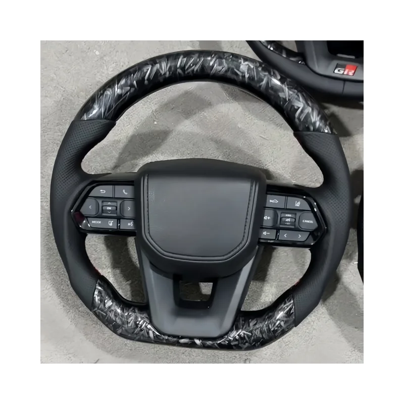 

Water Transfer Forged Carbon Fiber Leather Car Steering Wheel For Toyota Hilux Revo LC 70 79 Land Cruiser Fortuner 2017-2021