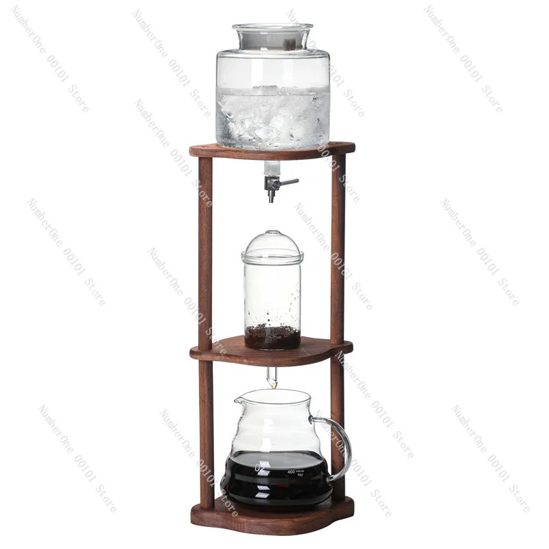 New 4-person glass drip coffee ice drip pot, borosilicate glass ice extract cold bubble drip coffee pot