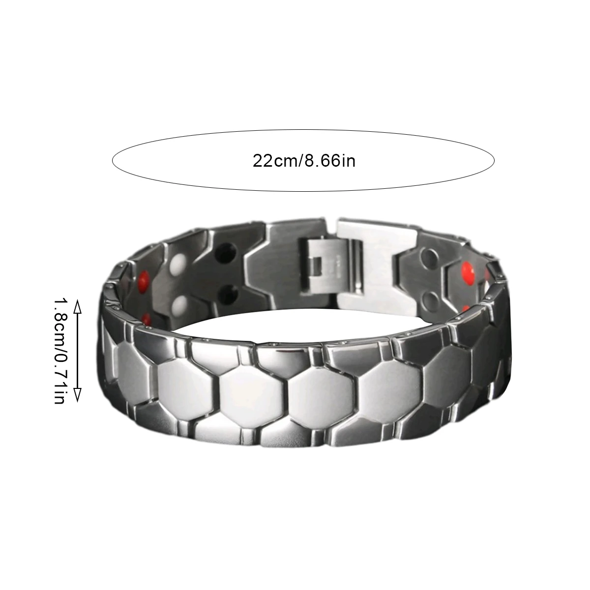 European And American Hot Selling Men\'s Square Bracelet Germanium Domineering Germanium Grain Magnet Four-in-one Bracelet Wide