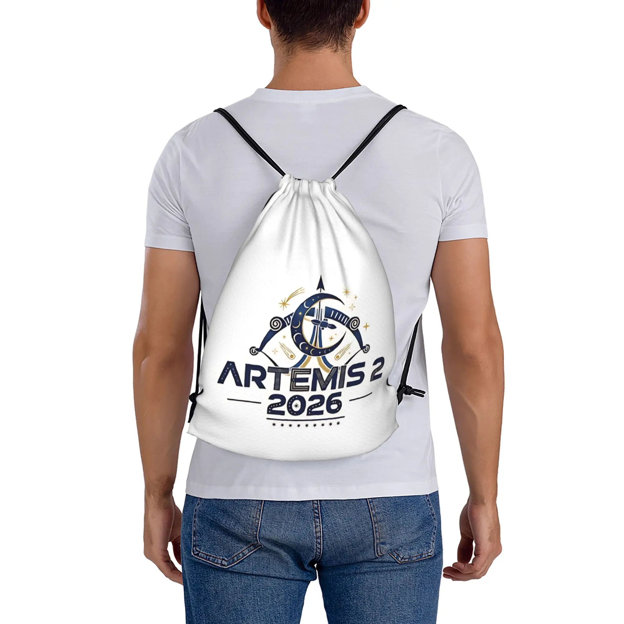 

2026 Artemis II 16 Сумки-мешки на шнурке для путешествий, унисекс, для хранения и организации, с карманами, на веревочке