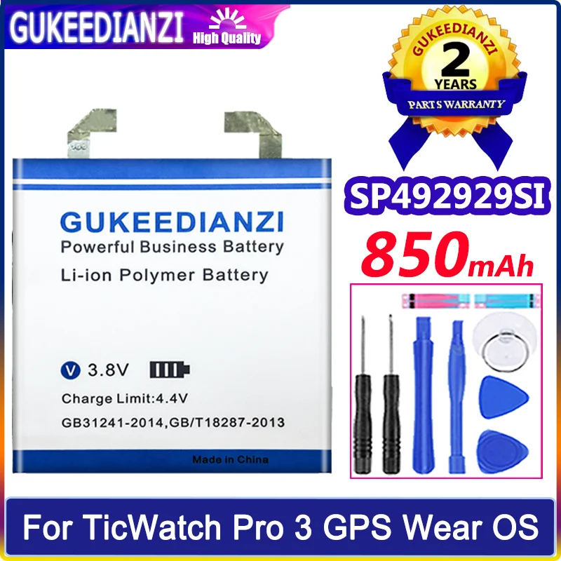 

GUKEEDIANZI Battery SP492929SI 850mAh/900mAh For TicWatch Pro 3 GPS Wear OS Smartwatch Batteria