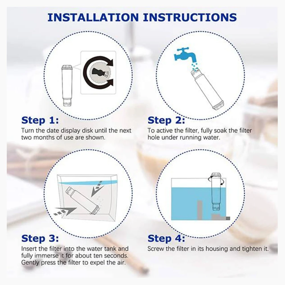 Filtre à eau pour machine à café, adhésif pour Krups Claris F088 F088 01/Siemens TCZ60003 /AEG, 4 pièces