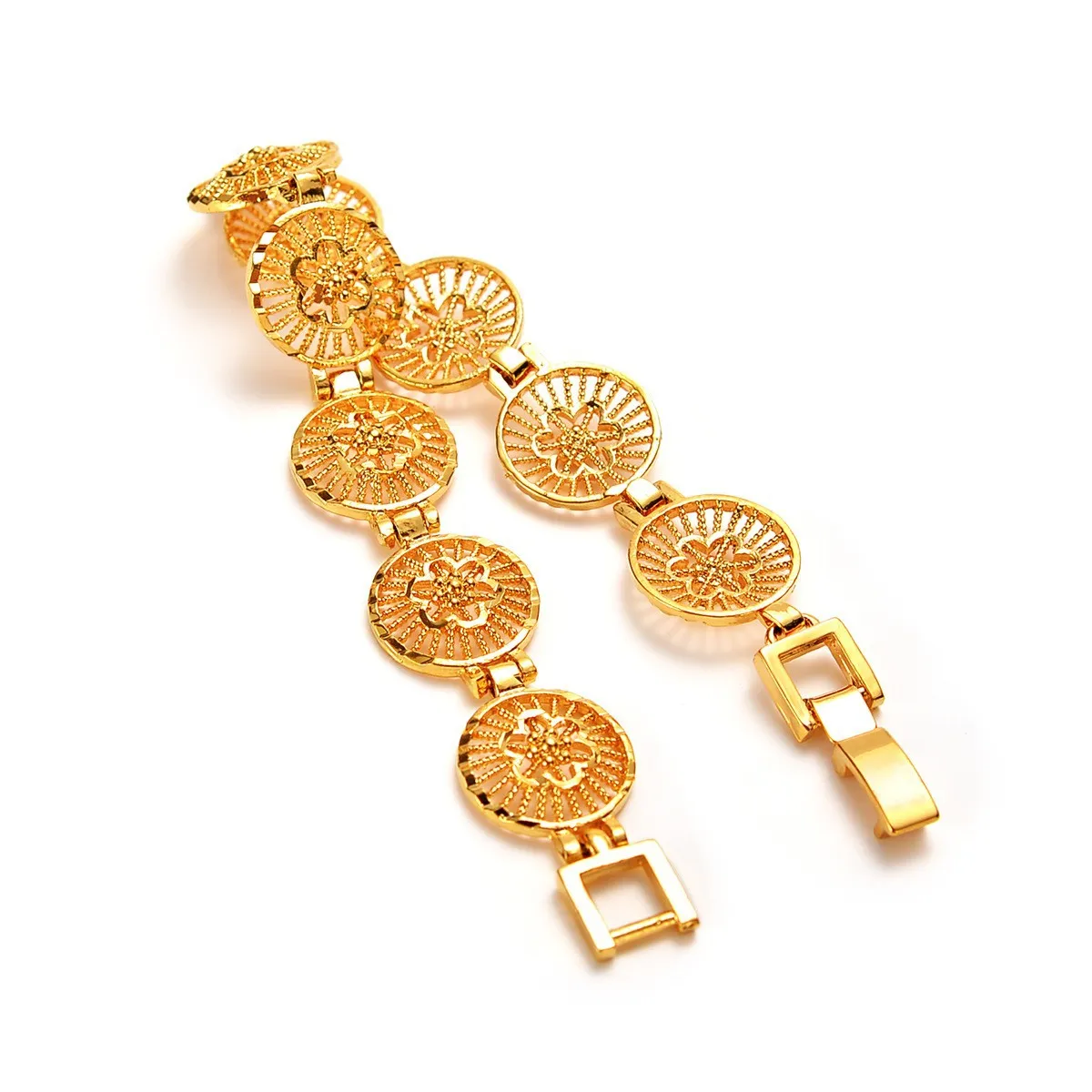 AU999 Gold Bracelet Womens Small Fresh Daisy Watch Chain Hollow 24k Pure Gold Sunflower Wrist Chain Real Gold Jewelry