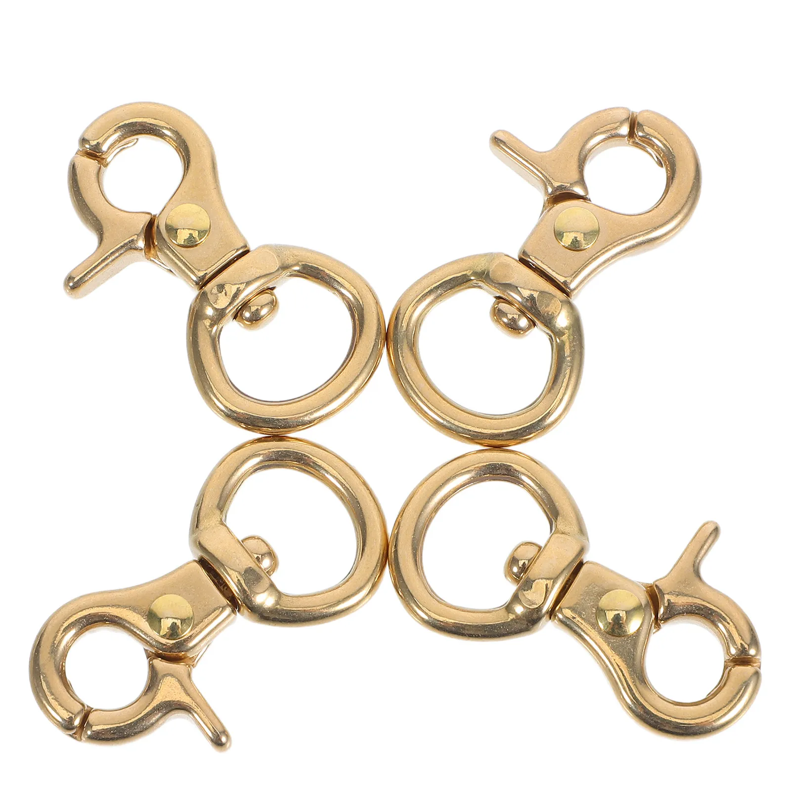 4Pcs Elegant Japanese Lobster Clasp Swivel Snap Hook Solid Brass Heavy Duty Spring Clip for Keychain Lanyard Strap DIY Craft