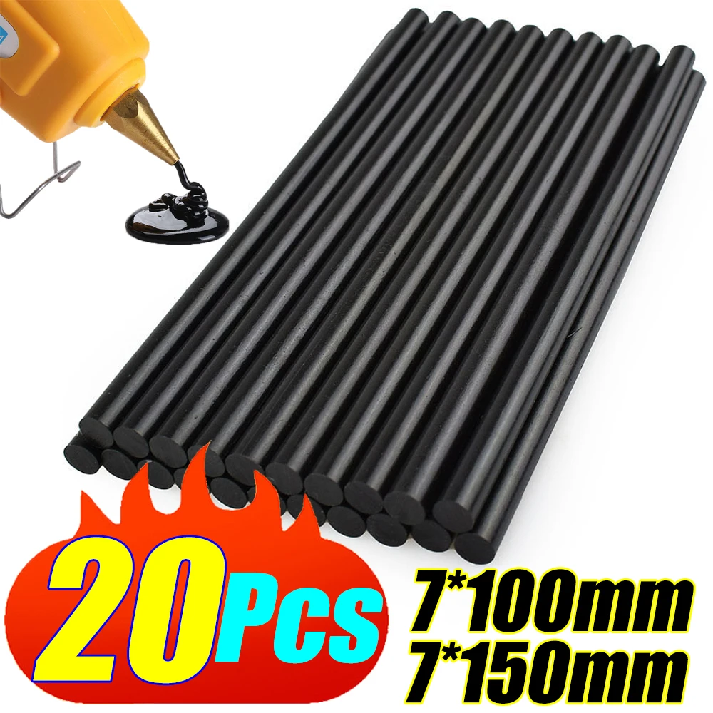 

7mm Car Dent Repair Glue Sticks Car Body Paintless Dent Repair Black Transparent Hot Melt Strip Repairing Glue Stickers 10/20Pcs