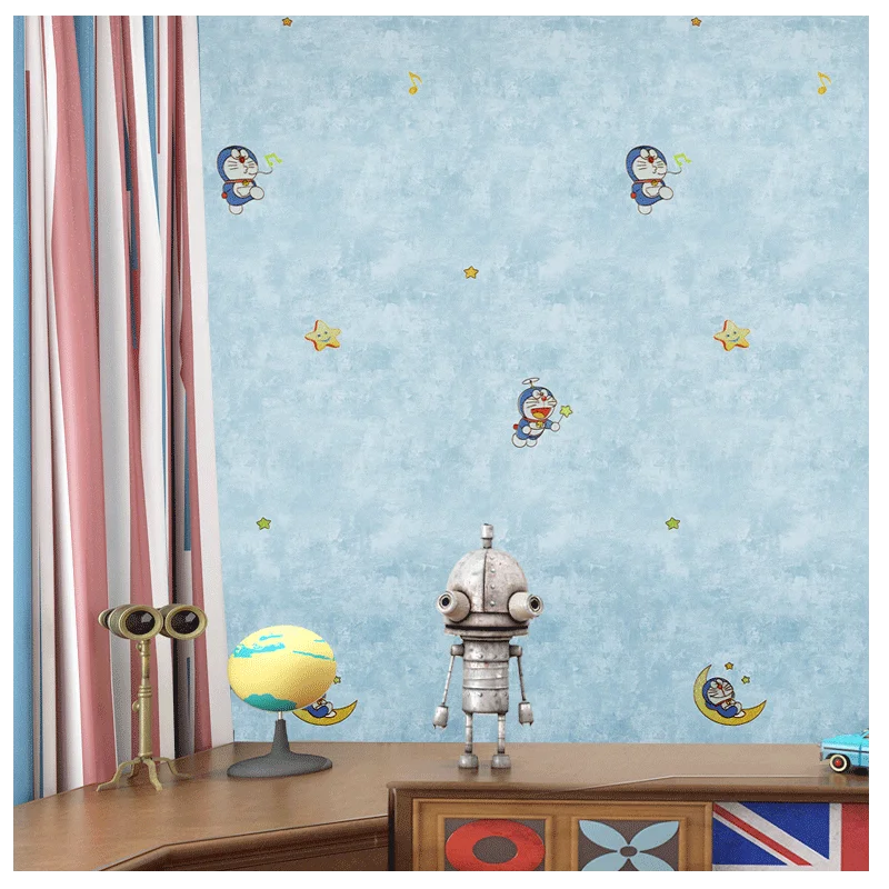 

Детская комната с героями мультфильмов, Pokonyan, бесшовная настенная ткань, вышивка кота для спальни, корейская ткань для покрытия стены комнаты для мальчиков и девочек