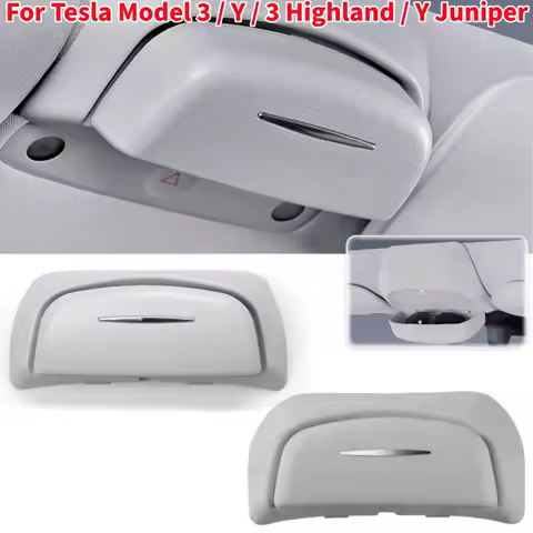 Car Glasses Case Wear-Resistant Sunglasses Holder Storage Box ABS/Suede For Tesla Model 3 / Y / 3 Highland / Y Juniper