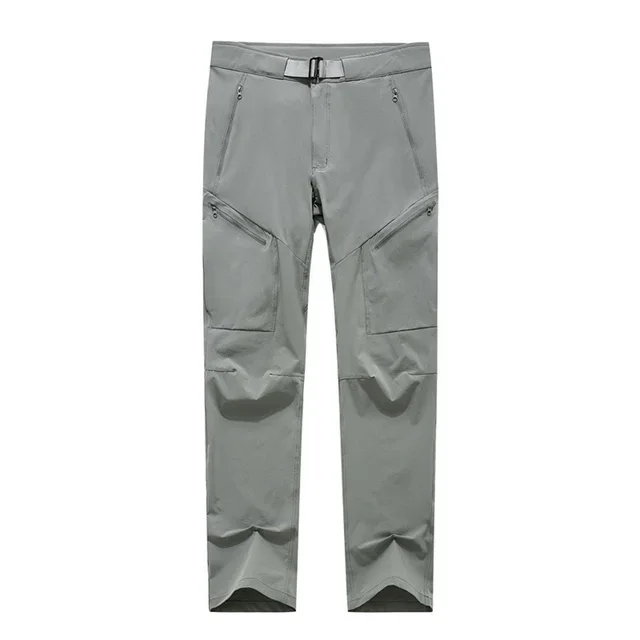 Summer Men's Hiking Pants Walking Quick-Dry Water Resistant Reinforced Knee 5 Zip Pockets Outdoor Camping Work Trousers