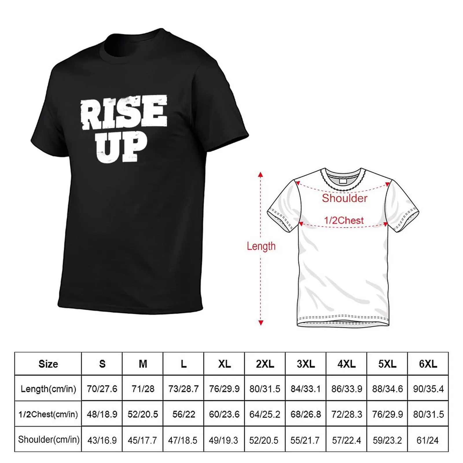 Camiseta Rise Up para hombre, camisetas de algodón con gráficos en blanco