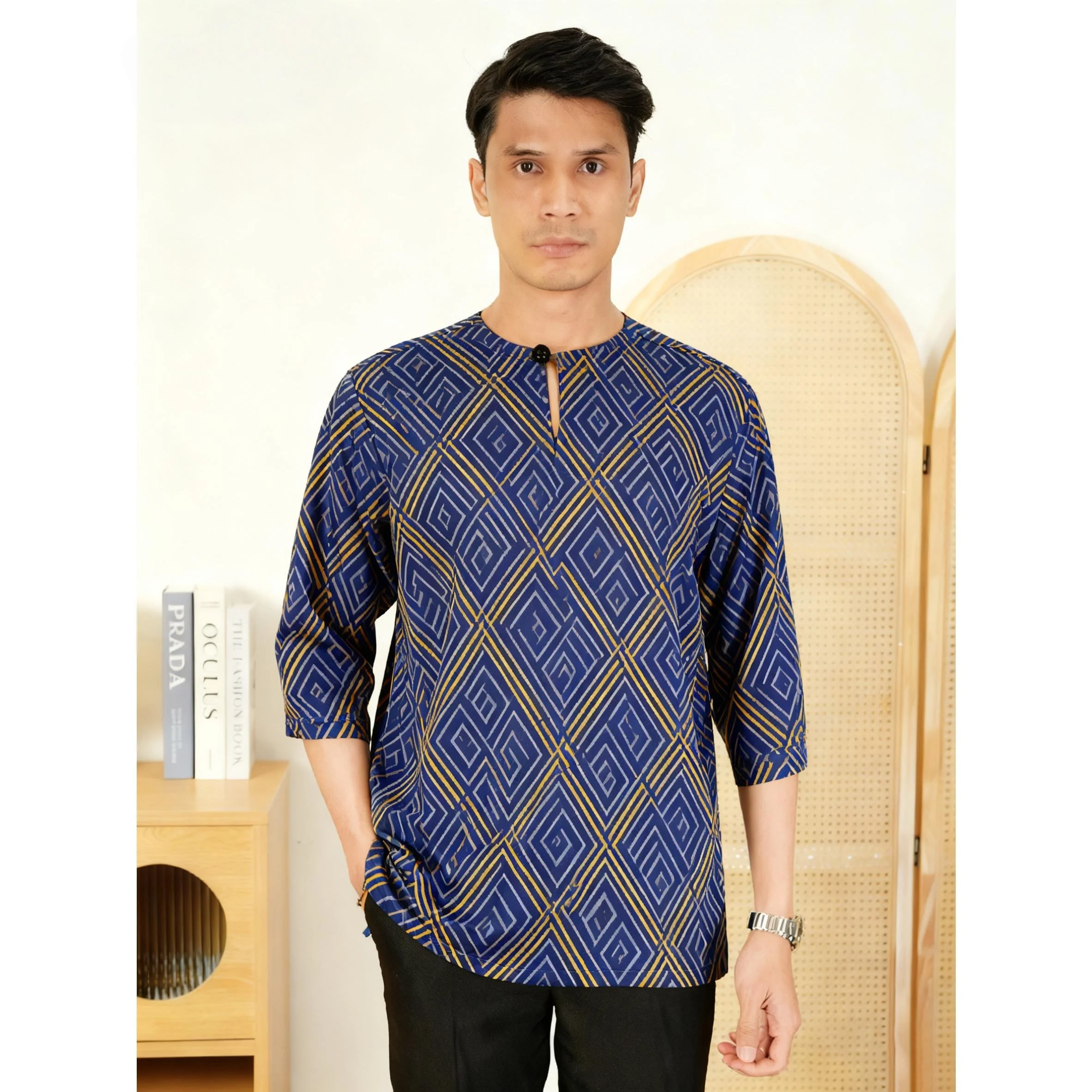 عباية رجالي ثوب عربية بأكمام قصيرة هينلي قفطان إسلامي تي شيرت عادي تي شيرت مسلم 2026 ملابس عربية أومبر #1