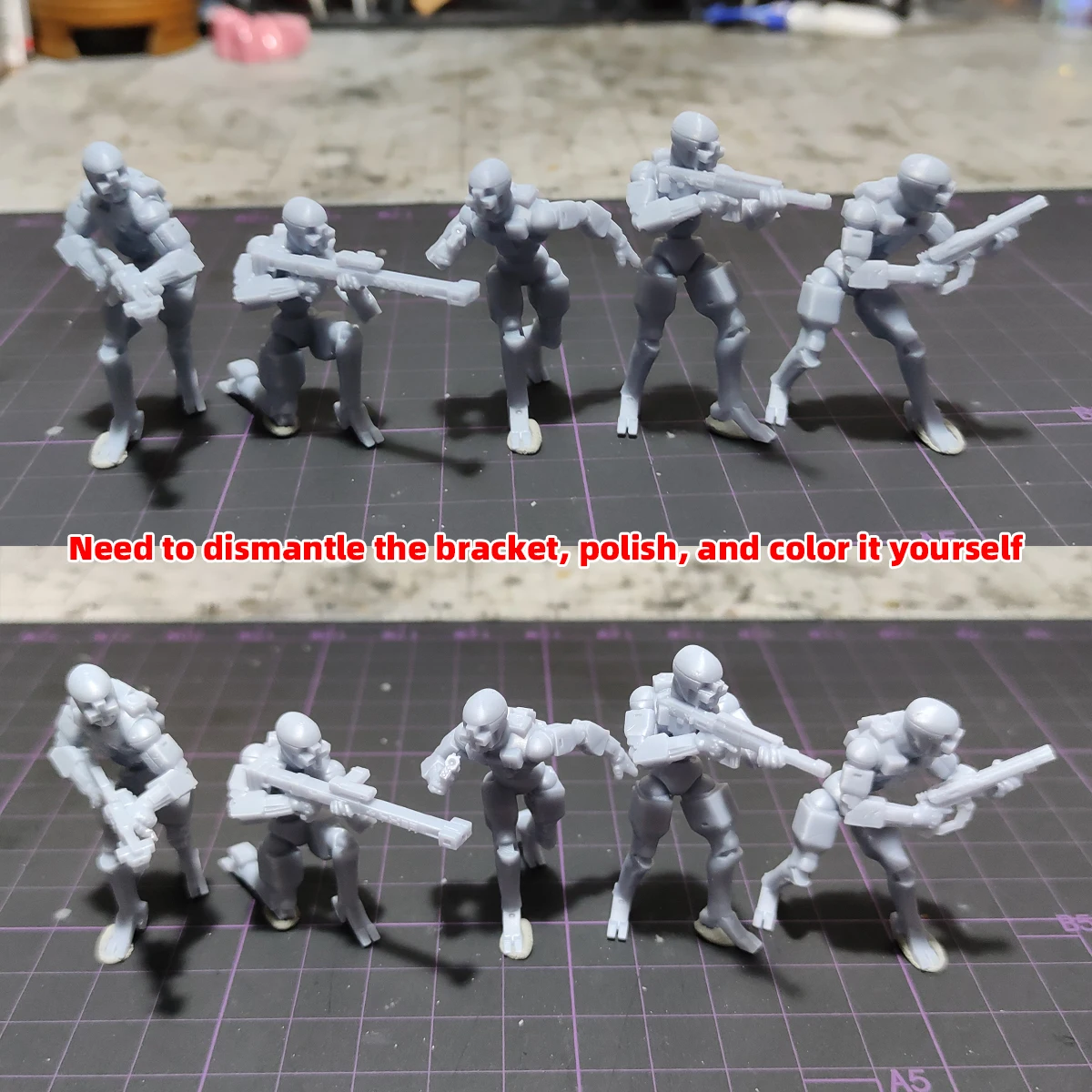 1/35 1/48 1/72 Maßstab Modellbausatz 3D Harz Miniatur-Soldatenfiguren Diorama Unbemalt SciFi Zyklop-Roboter-Gruppe DIY – Detail 2