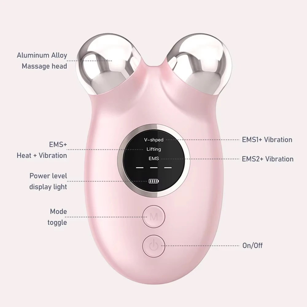 Microcurrent Facial Device Face Roller Anti Wrinkle Facial Massagers V Shape Lift Chin-up Face Lifting Machine Skin Care Tools