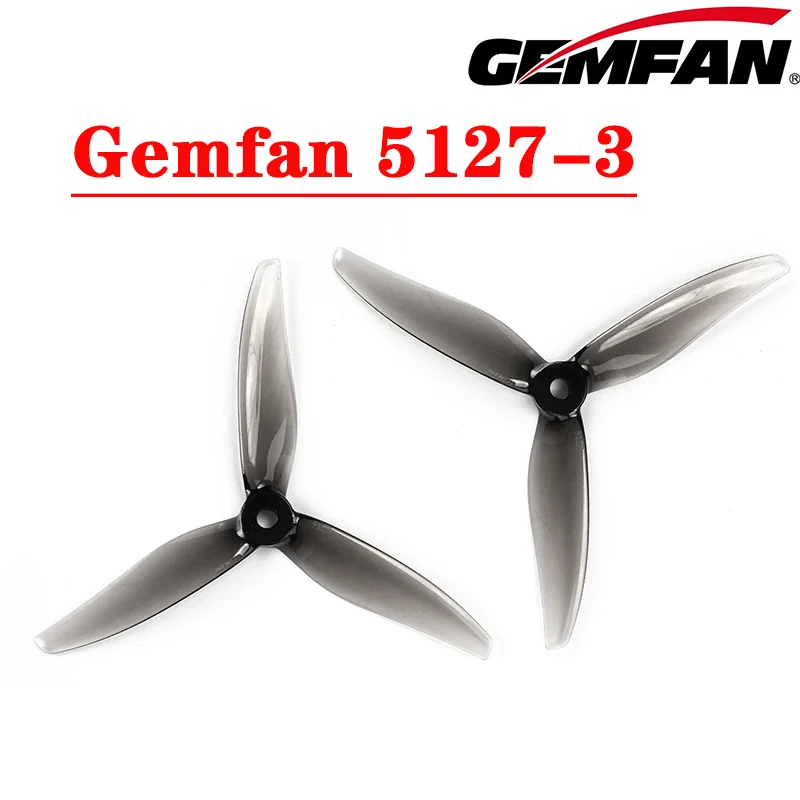 4Pairs 8PCS Gemfan Hurricane 5127 5.1X2.7X3 3-Blade PC Propeller for FPV Freestyle 5inch Drones DIY Parts