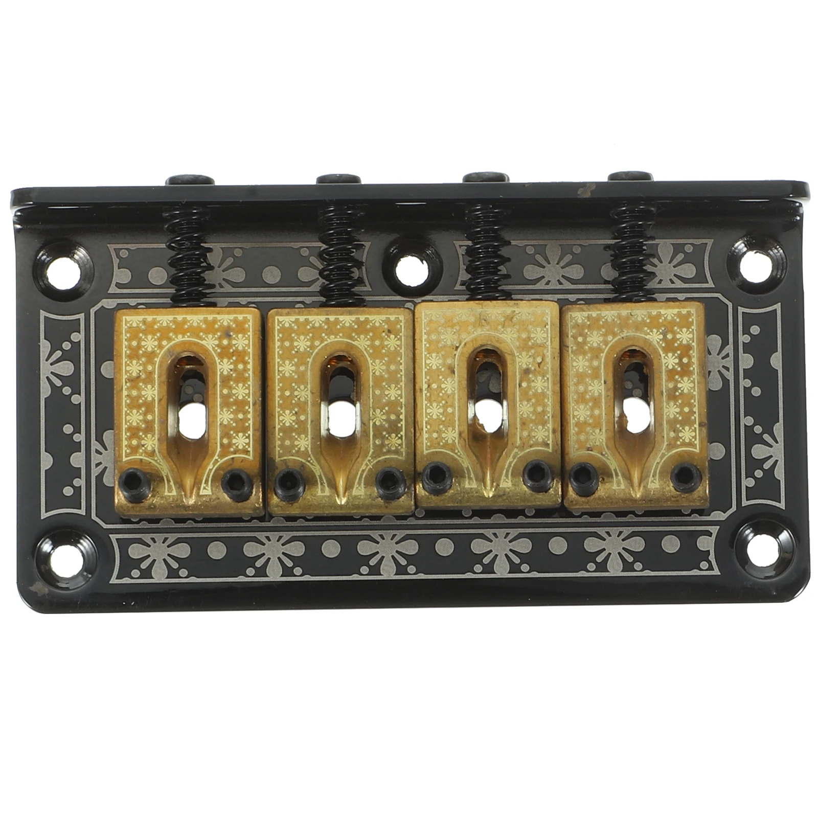 

4 String Ukulele Box Guitar Bridge Tailpiece Electric Hardtail Fixed Wrench Screws Easy Installation Fully Adjustable