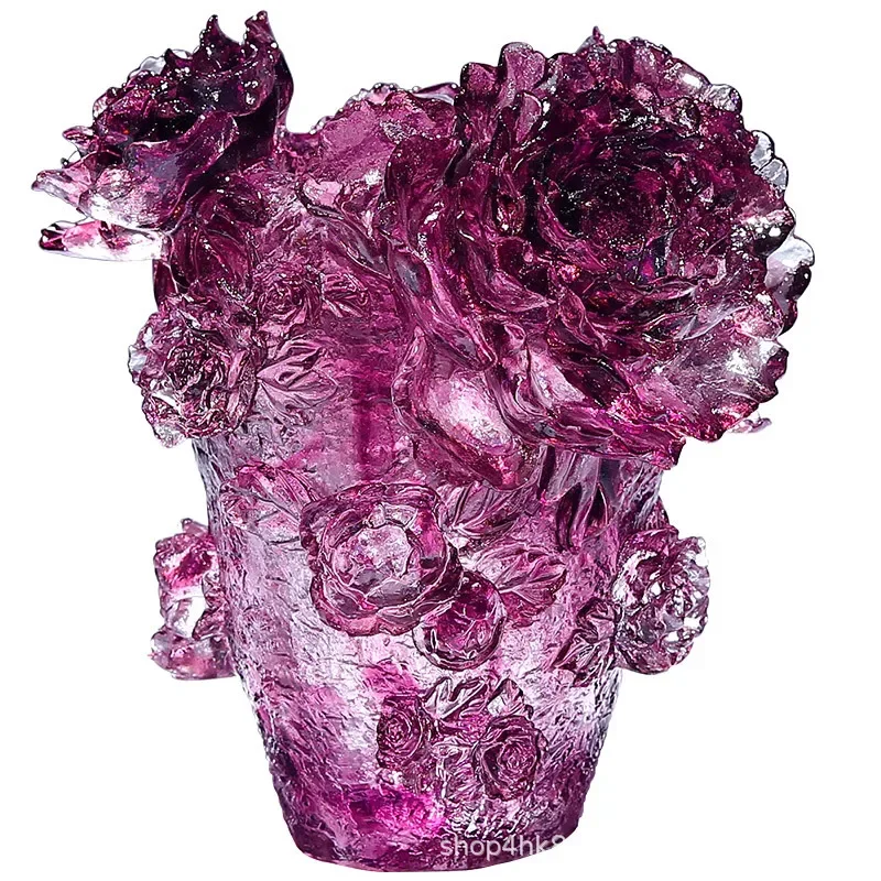 Exquisite high-end rose vase ornaments, friends housewarming gifts, high-end atmosphere, practical