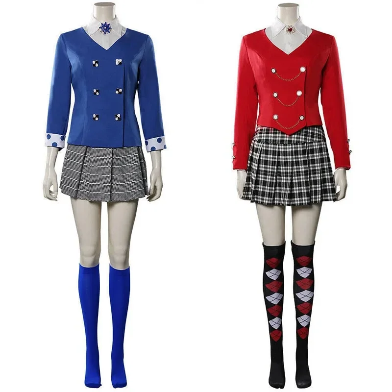 

Heathers The Musical-Veronica Sawyer Cosplay Costume Red Blue School Uniform Skirt Outfits Girls Halloween Party Clothes