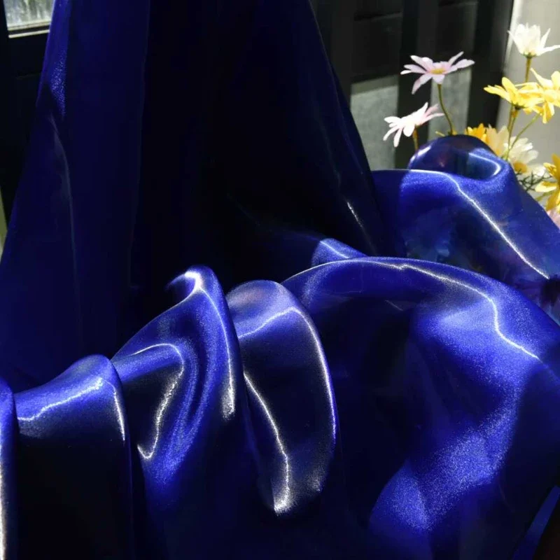 Thickened Water Gloss Organza Fabric Hanfu Wedding Dress Stage Show Fashion Designer Clothing Cloth for Diy Sewing
