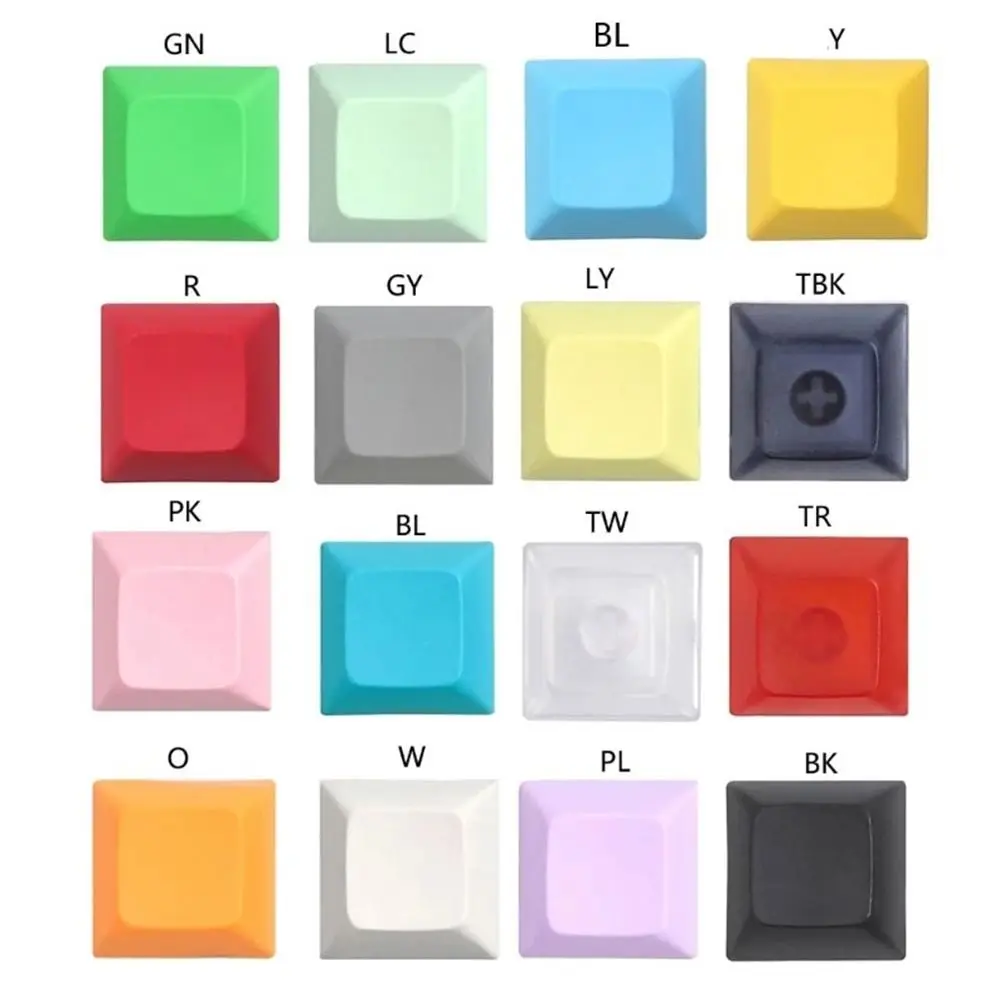 ปุ่มคีย์ตัวอักษรที่ไม่ซ้ํากัน DIY DSA Keycap หลายสีไม่แกะสลักคีย์บอร์ดหมวกทนทานสําหรับสวิตช์ MX ฝาครอบกุญแจเปล่า